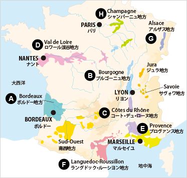 Wine ワインの産地 フランス