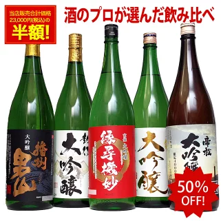 日本酒 飲み比べセット 50％OFF 大吟醸 1800ml 5本セット